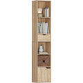 Bibliotheque marron avec 4 etageres, style industriel