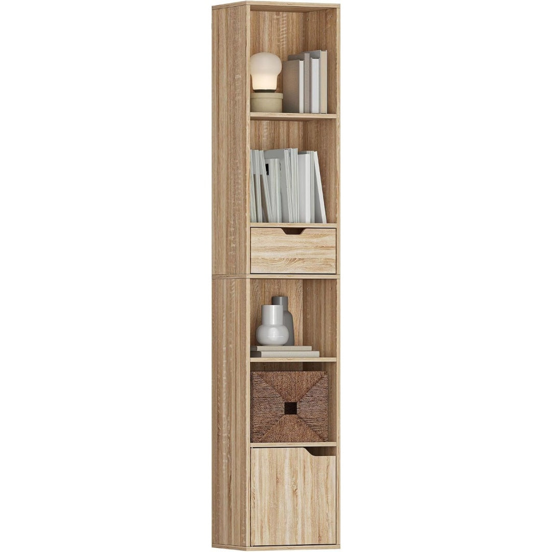 Bibliotheque marron avec 4 etageres, style industriel