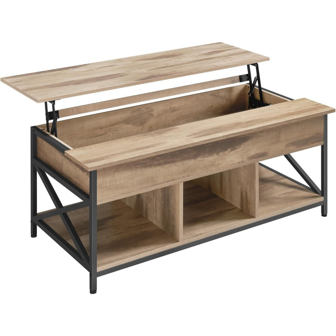 Table basse style industriel marron
