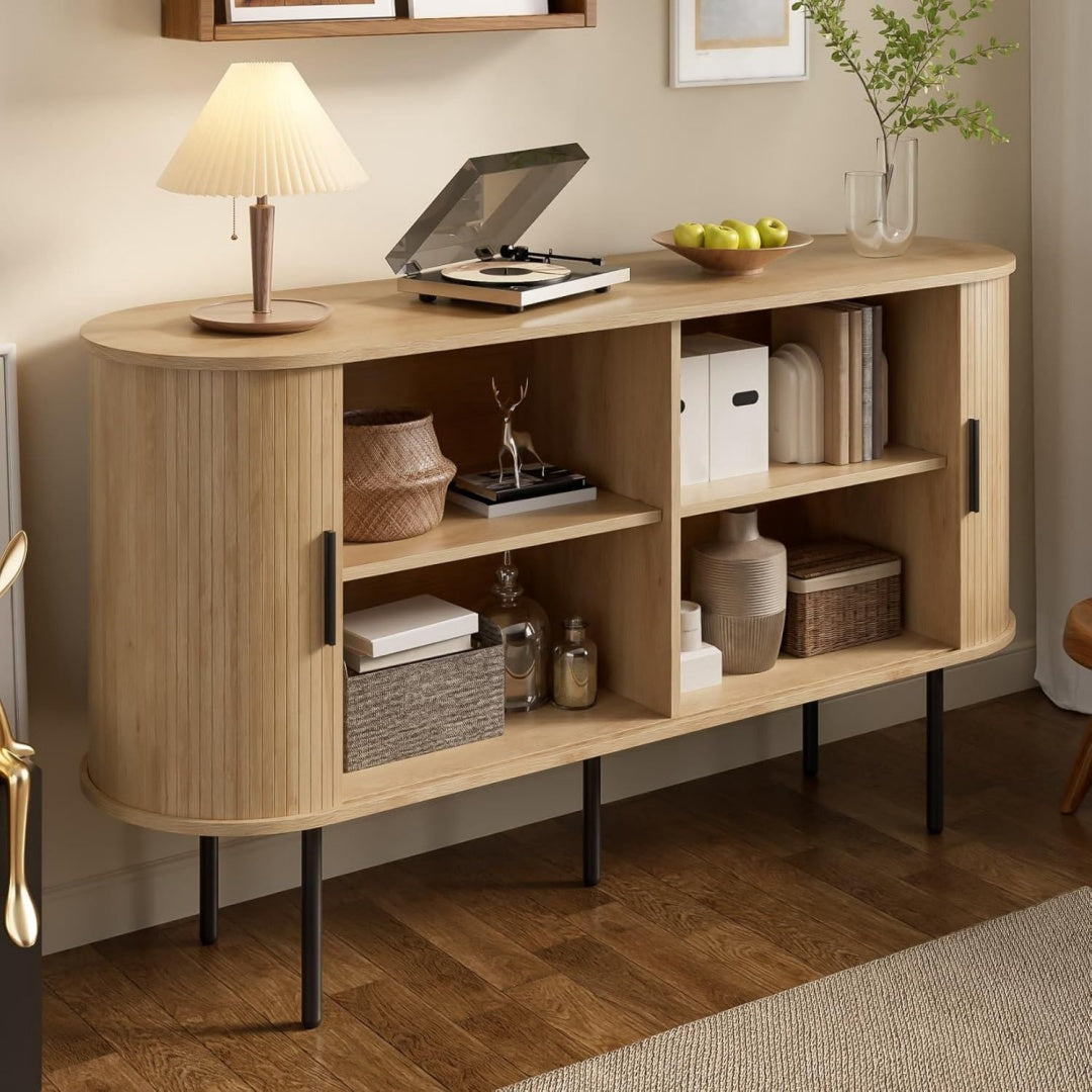Style Rustique, enfilade marron avec 2 portes