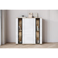Organisation simplifiee, buffet gris clair en panneau de particules