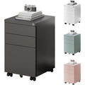Commode avec 3 tiroirs gris fonce structure en acier