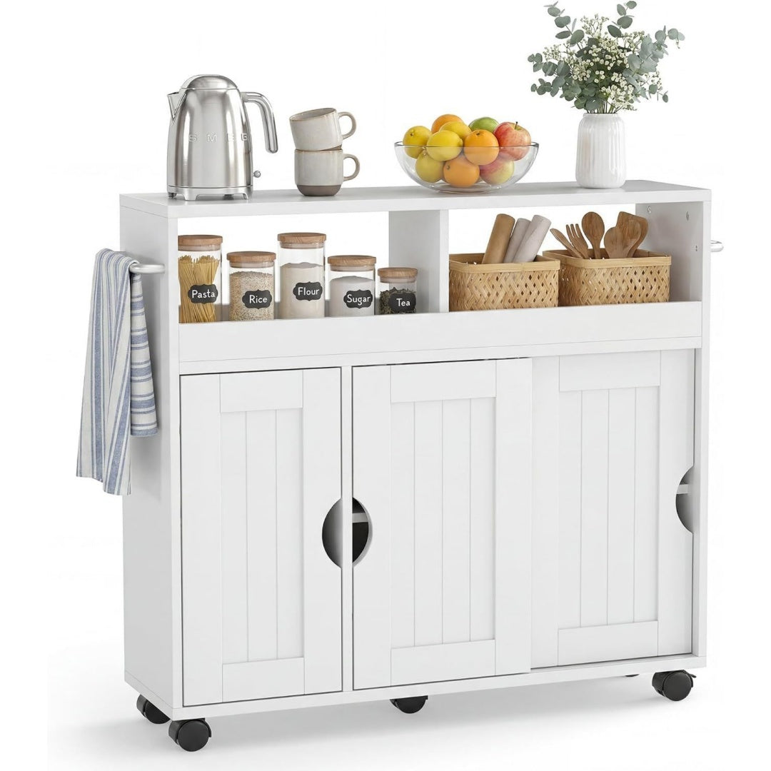 Meuble de rangement gris clair 2 portes pour cuisine