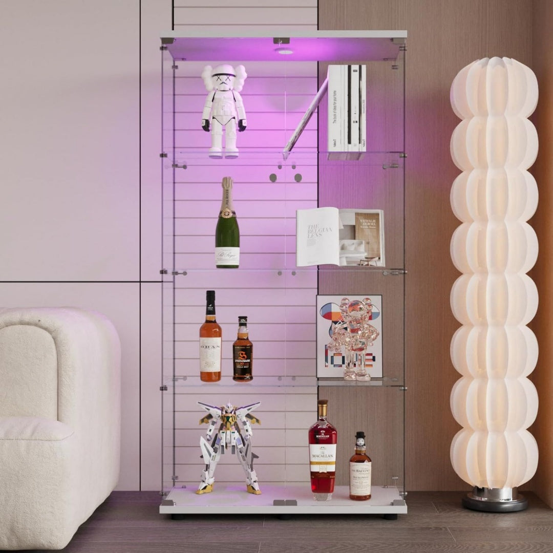 Rangez avec ce armoire vitree gris en verre style moderne