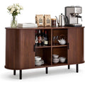 Buffet bas marron eclairage LED a 2 portes bois ingenierie