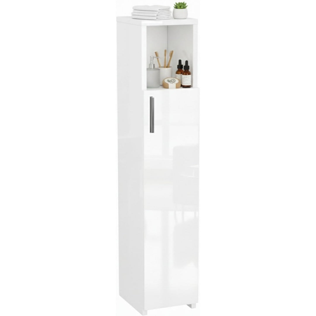 Colonne haute gris clair MDF 24 cm, rangement style contemporain