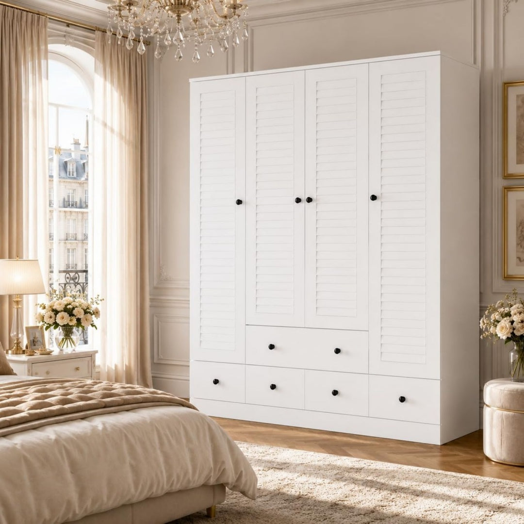 Armoire avec 4 portes gris clair