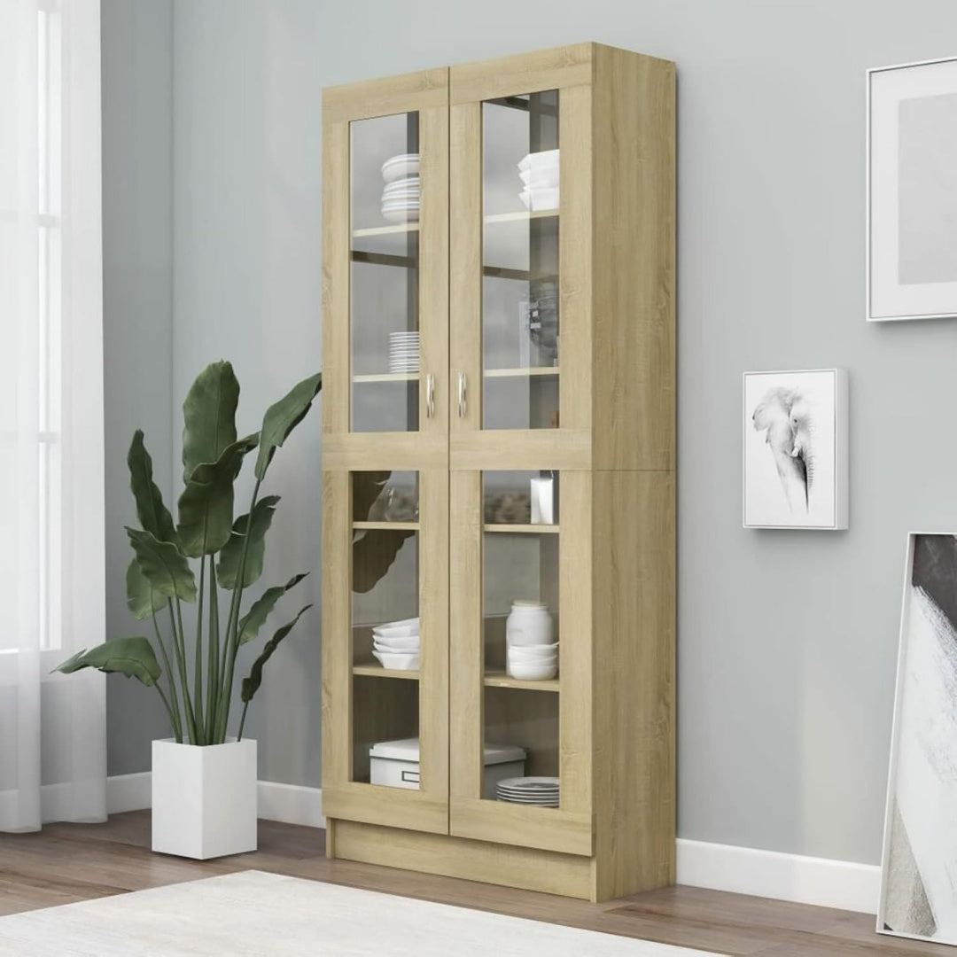 Vitrine rustique en chene et verre