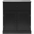 Meuble de rangement noir 4 portes et 2 etageres