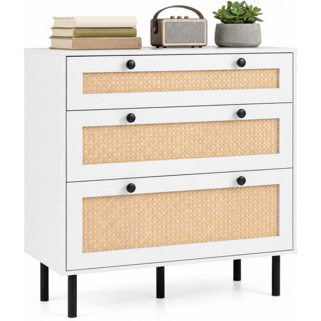 Commode beige 3 tiroirs boheme