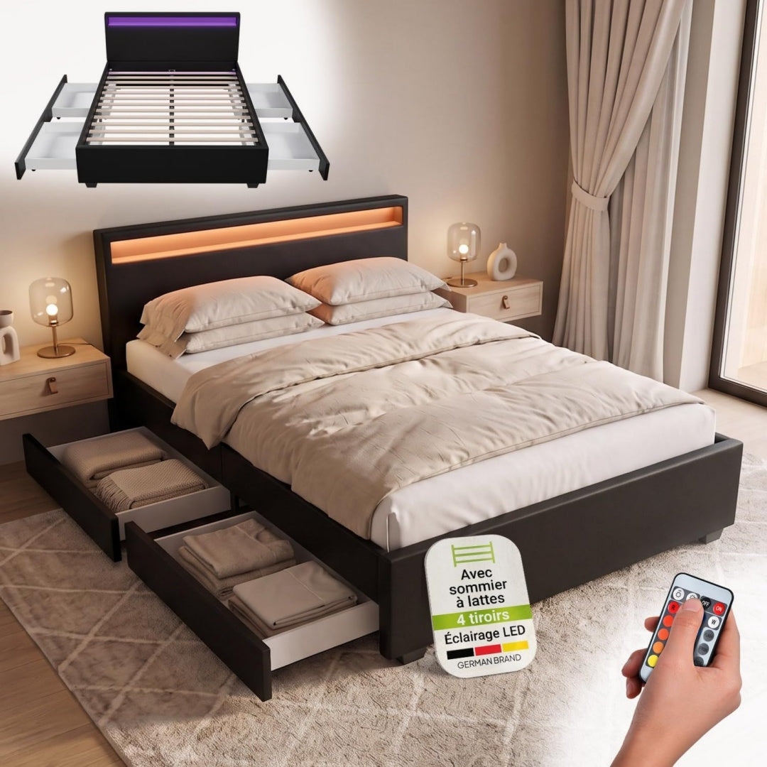 Base de lit pour chambre enfant rose moderne