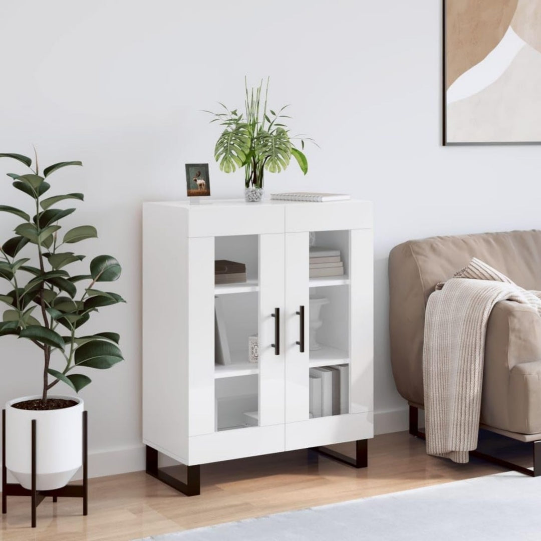 Buffet haut gris clair 70 cm, ideal pour petit espace